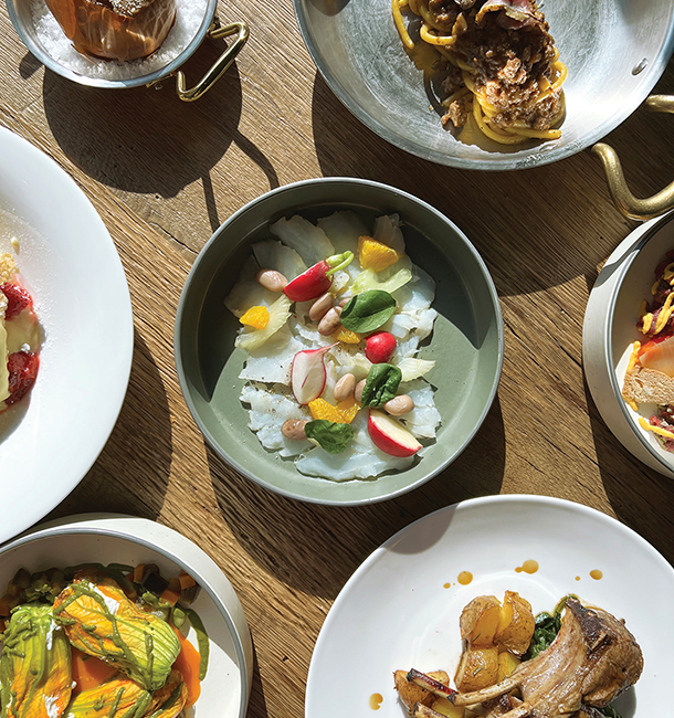 Several local entrees on a table